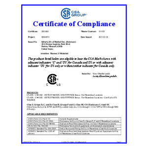 B7EP/B7EQ Series CSA Certification